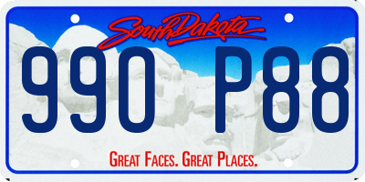 SD license plate 99OP88