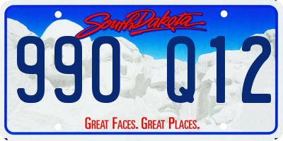 SD license plate 99OQ12