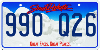 SD license plate 99OQ26