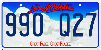 SD license plate 99OQ27