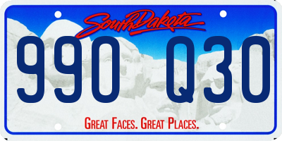 SD license plate 99OQ30