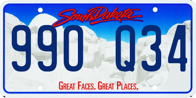 SD license plate 99OQ34
