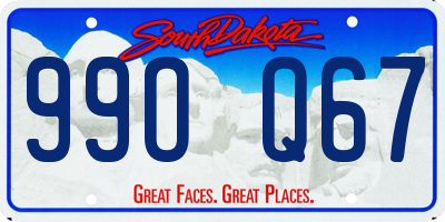 SD license plate 99OQ67