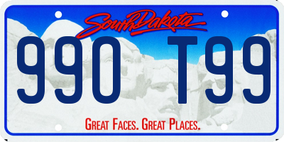 SD license plate 99OT99