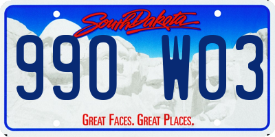 SD license plate 99OW03