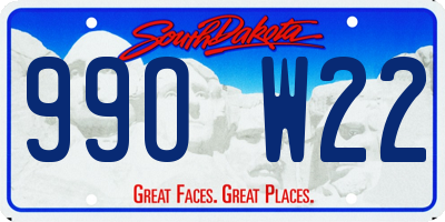 SD license plate 99OW22
