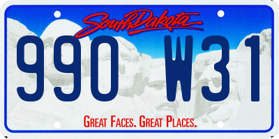 SD license plate 99OW31