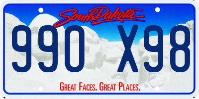 SD license plate 99OX98