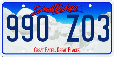 SD license plate 99OZ03