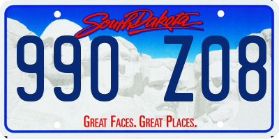 SD license plate 99OZ08