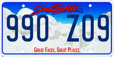 SD license plate 99OZ09