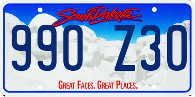 SD license plate 99OZ30