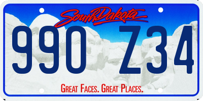 SD license plate 99OZ34