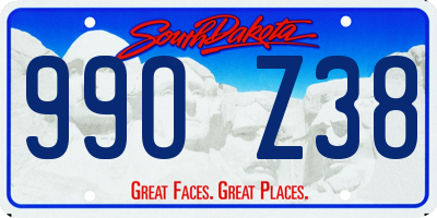 SD license plate 99OZ38