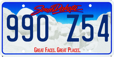 SD license plate 99OZ54