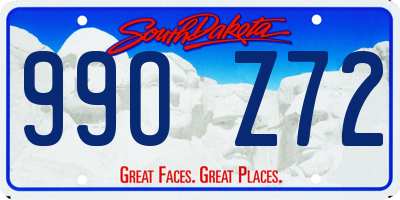 SD license plate 99OZ72