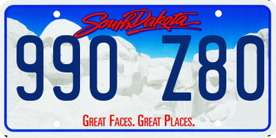 SD license plate 99OZ80