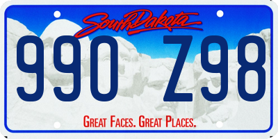 SD license plate 99OZ98