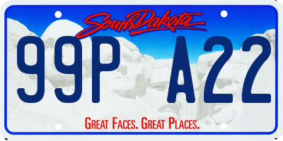 SD license plate 99PA22