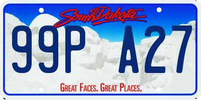 SD license plate 99PA27