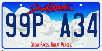 SD license plate 99PA34