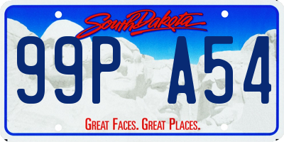 SD license plate 99PA54