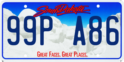 SD license plate 99PA86