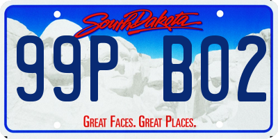 SD license plate 99PB02