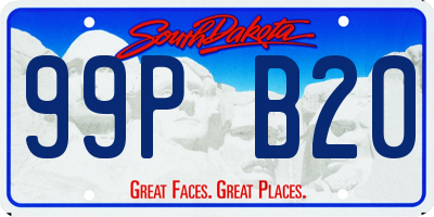 SD license plate 99PB20