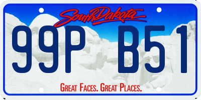 SD license plate 99PB51