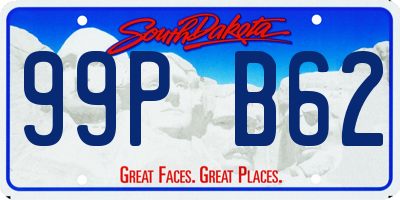 SD license plate 99PB62