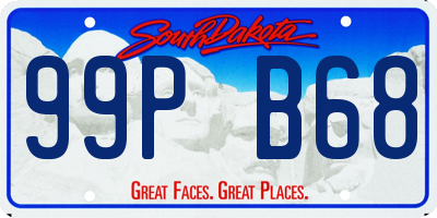 SD license plate 99PB68