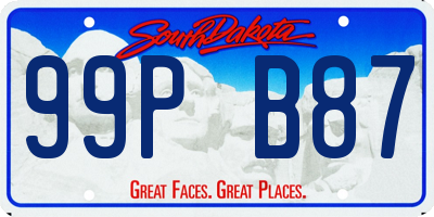 SD license plate 99PB87