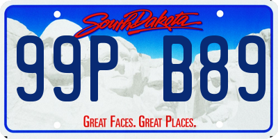 SD license plate 99PB89