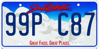 SD license plate 99PC87