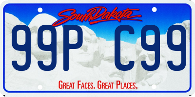 SD license plate 99PC99