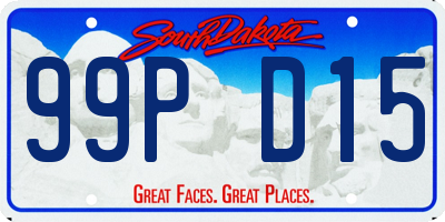 SD license plate 99PD15