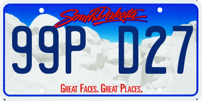 SD license plate 99PD27