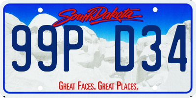 SD license plate 99PD34
