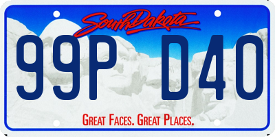 SD license plate 99PD40