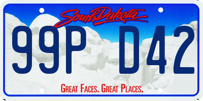 SD license plate 99PD42