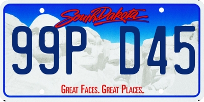 SD license plate 99PD45