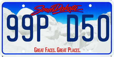 SD license plate 99PD50