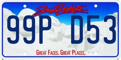 SD license plate 99PD53