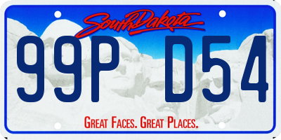 SD license plate 99PD54
