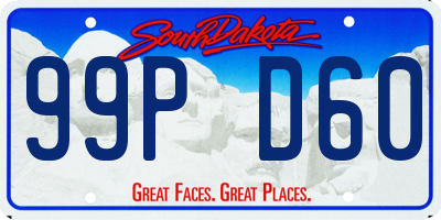 SD license plate 99PD60