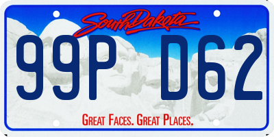 SD license plate 99PD62