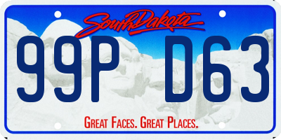SD license plate 99PD63