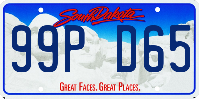 SD license plate 99PD65