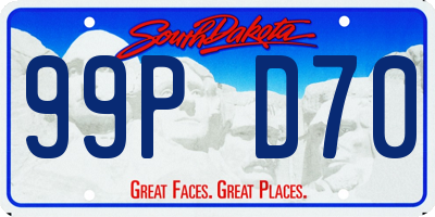 SD license plate 99PD70